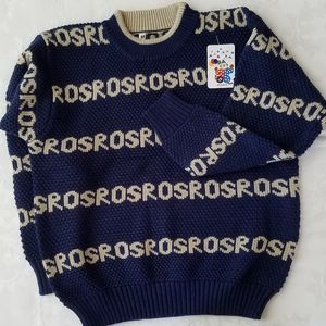 Boy's Dark Blue and Tan Sweater